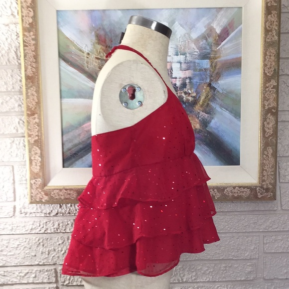 🌹No Tags Baby Doll Ruffle Halter Style Top - Picture 3 of 13